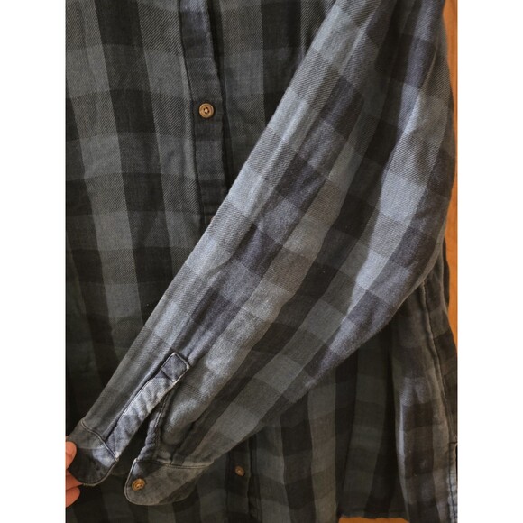 J. Jill Plus 2X Raw Hem 90s Y2K Button Up Plaid Soft Relaxed Shoulder Side Slits - Picture 9 of 11